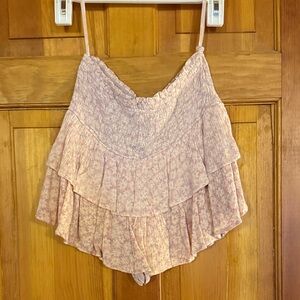 Floral Pink Tiered Skort